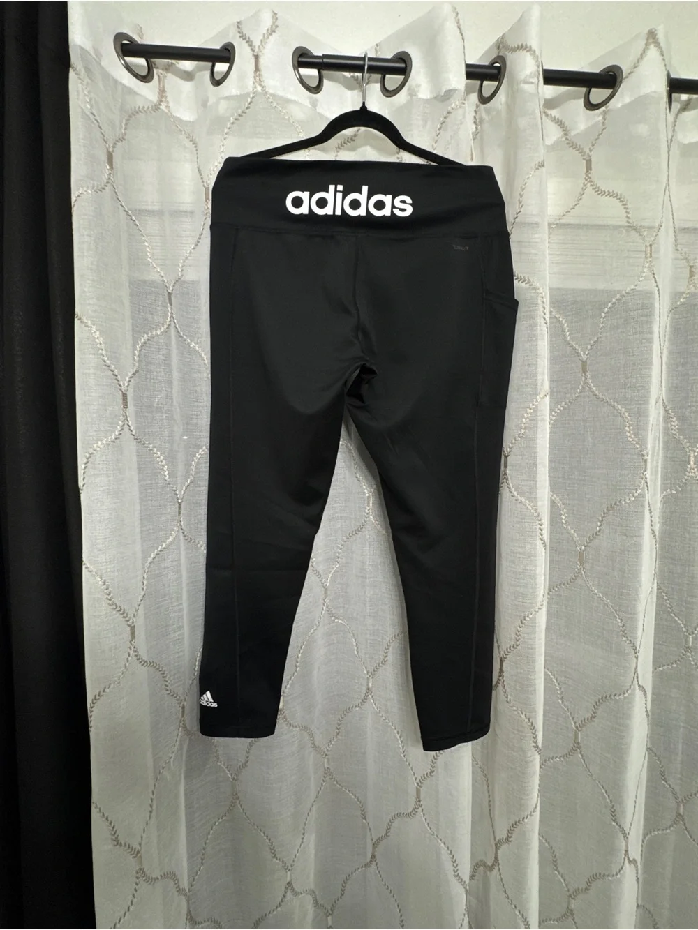 adidas Black High-Waist Leggings with Side Pocket